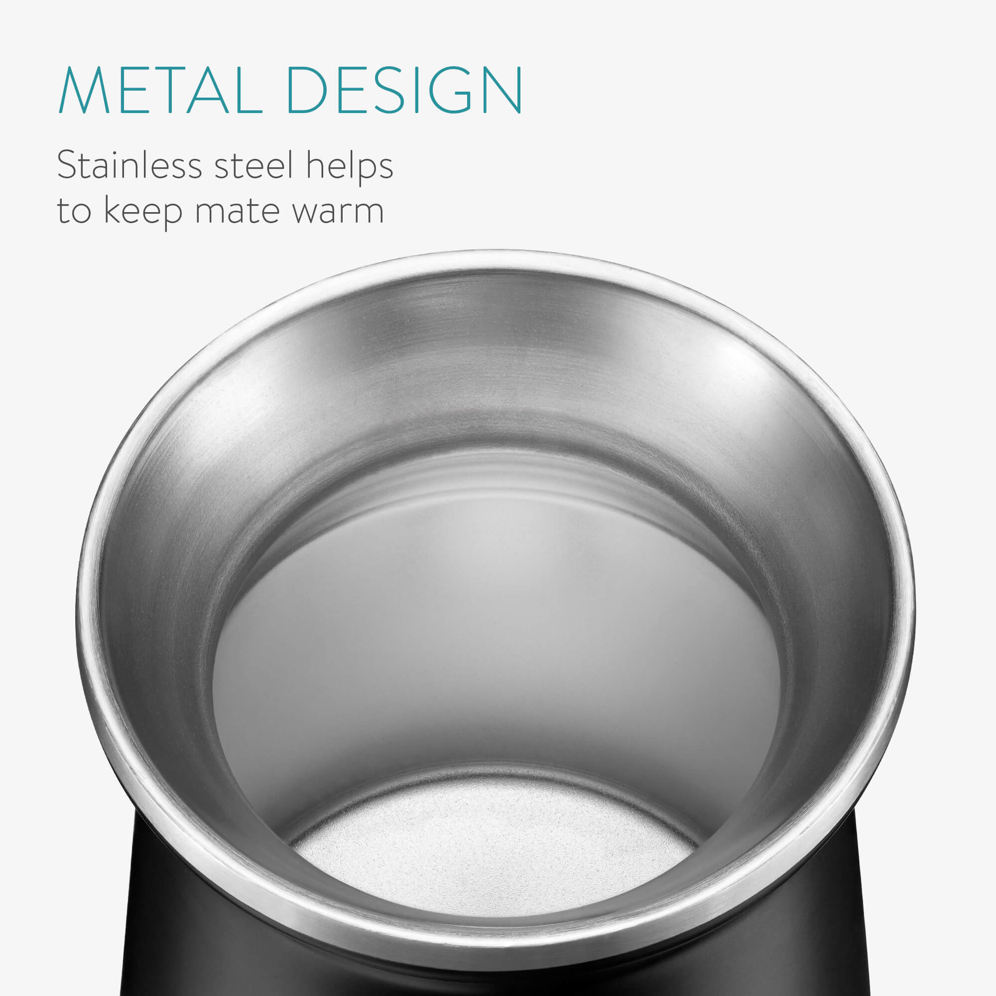 Navaris Σετ με Κούπα και Καλαμάκι Bombilla για Τσάι Yerba Mate - Black - 54274.01.01