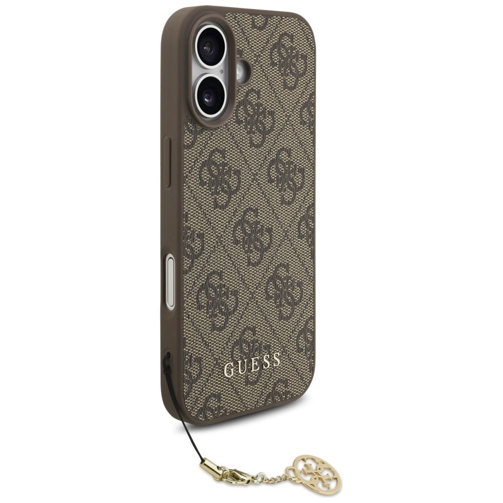 Guess iPhone 17 - 4G Charms Collection MagSafe - Θήκη με Επένδυση Συνθετικού Δέρματος - Brown - GUHMP17SGF4GCW