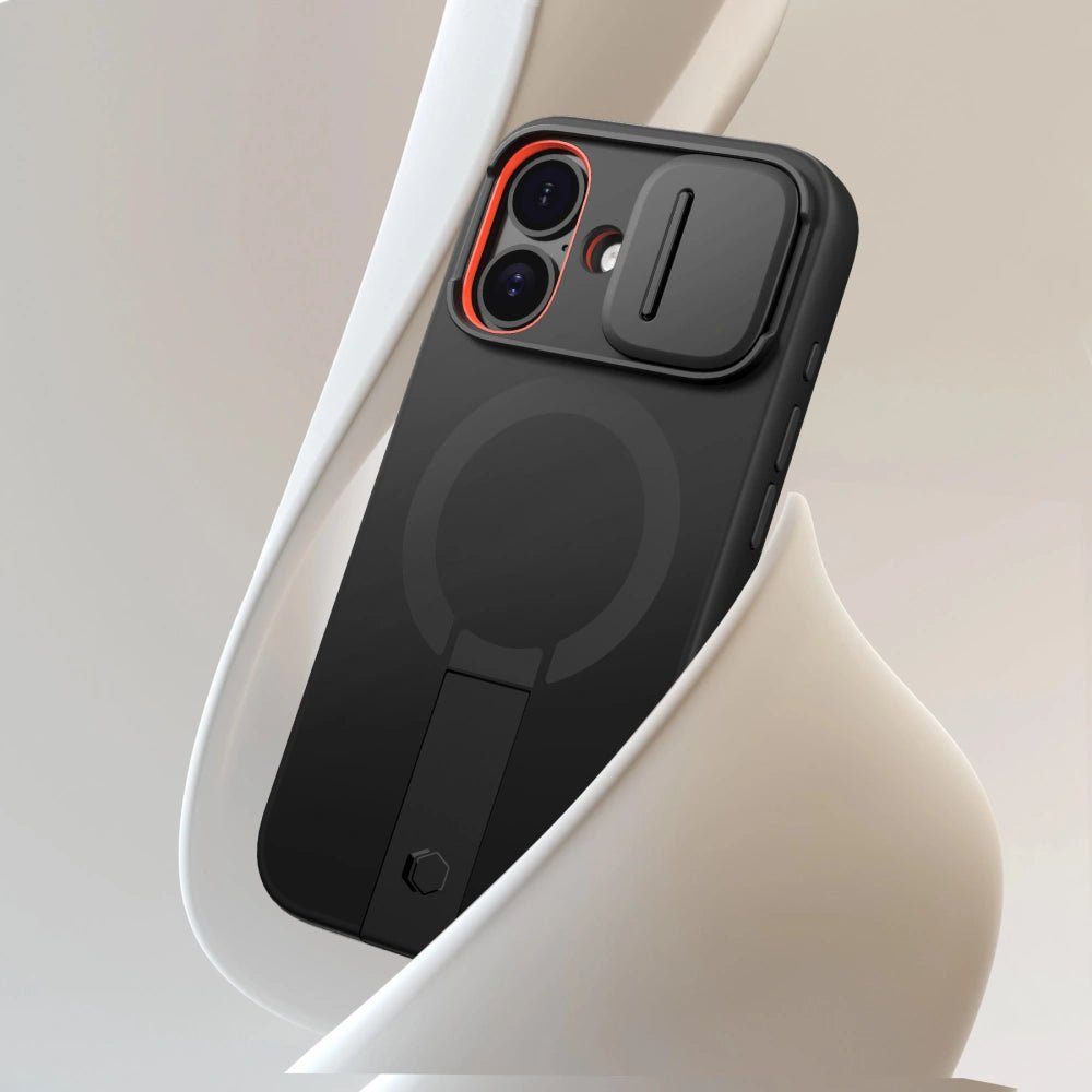 Tech - Protect iPhone 17 - Kevlar Aura MagSafe - Σκληρή Θήκη με Ανοιγόμενο Κάλυμμα Κάμερας και Stand - Black