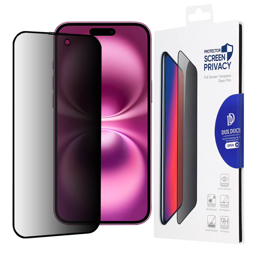 Dux Ducis iPhone 16 Plus 2.5D Glass Privacy 9H Full Screen Αντιχαρακτικό Γυαλί Οθόνης - Black