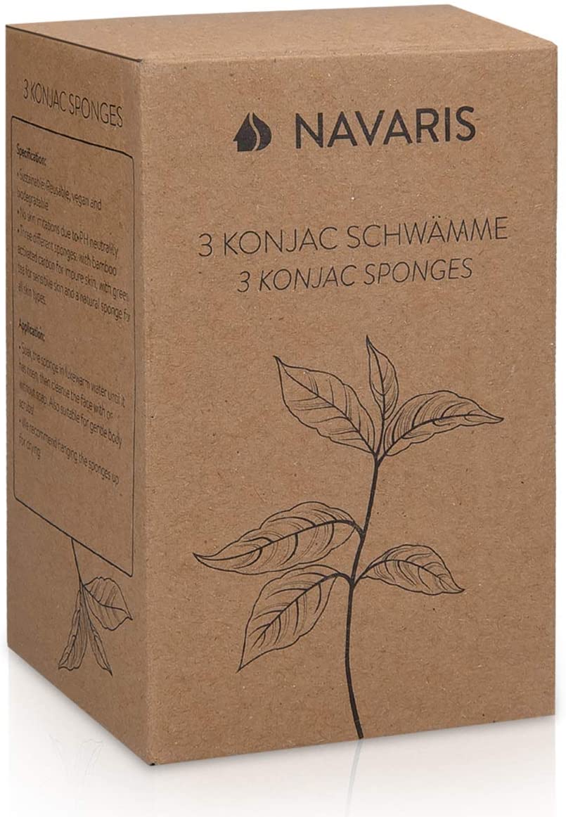 Navaris Set of Konjac Sponges Σετ με 3 Σφουγγάρια Καθαρισμού Προσώπου και Σώματος - 49124.32