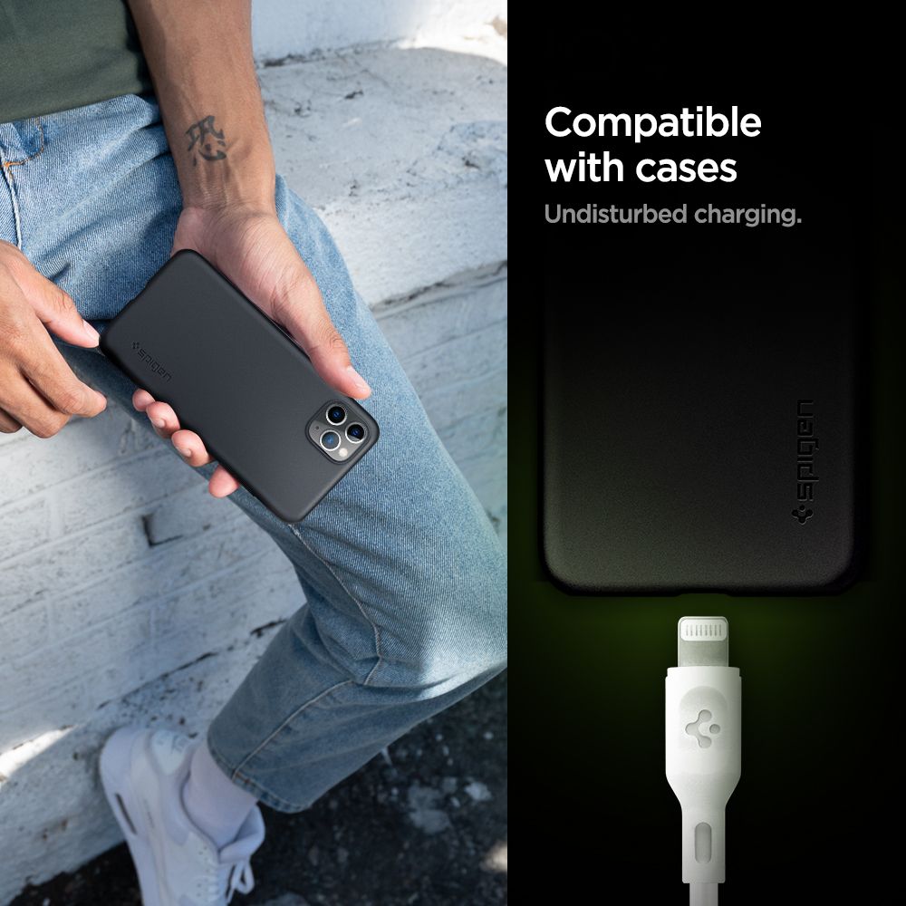 Spigen DuraSync MFi Lightning - Καλώδιο Γρήγορης Φόρτισης Type - C to Lightning 100cm - 2 Τεμάχια - White