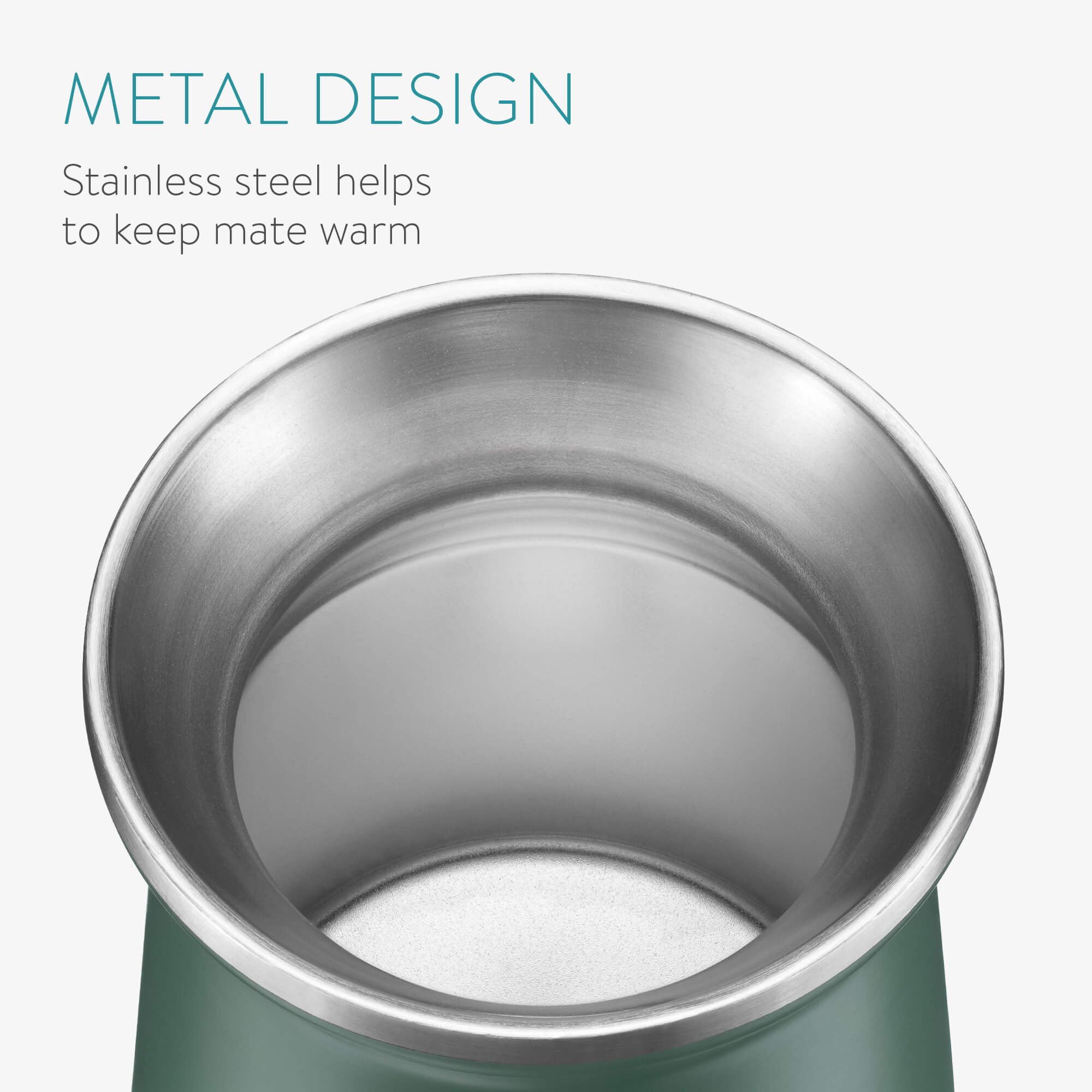 Navaris Σετ με Κούπα και Καλαμάκι Bombilla για Τσάι Yerba Mate - Green - 54274.01.07