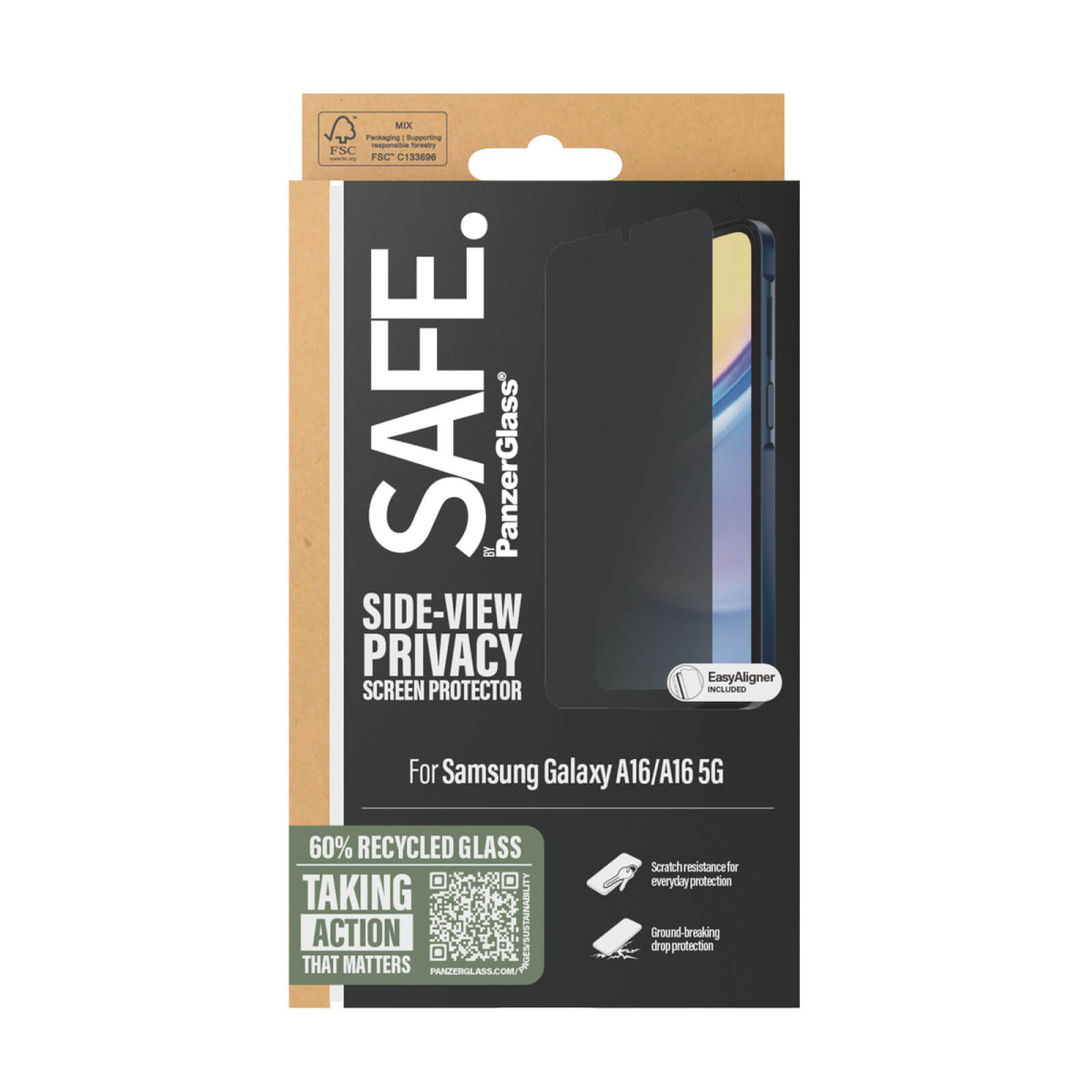 Safe by PanzerGlass Samsung Galaxy A16 4G / A16 5G Privacy Ultra - Wide Fit Full Screen Αντιχαρακτικό Γυαλί Οθόνης - Black