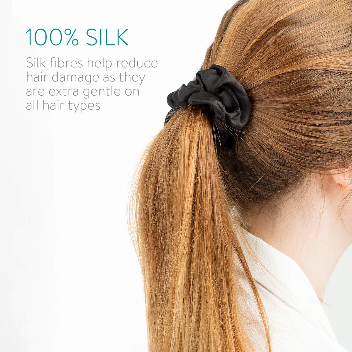Navaris Σετ με 2 Μεταξωτά Scrunchies Λαστιχάκια Μαλλιών - Black - 50258.02.01