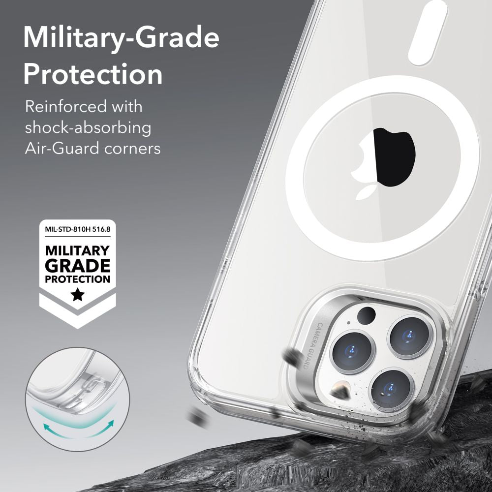 ESR iPhone 14 Pro Classic Kickstand Halolock MagSafe Σκληρή Θήκη με Πλαίσιο Σιλικόνης και Stand - Διάφανη