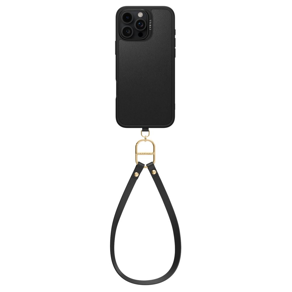 Spigen Cyrill iPhone 16 Pro Classic Charm Mag Σκληρή Θήκη MagSafe με Πλαίσιο Σιλικόνης και Λουράκι - Black