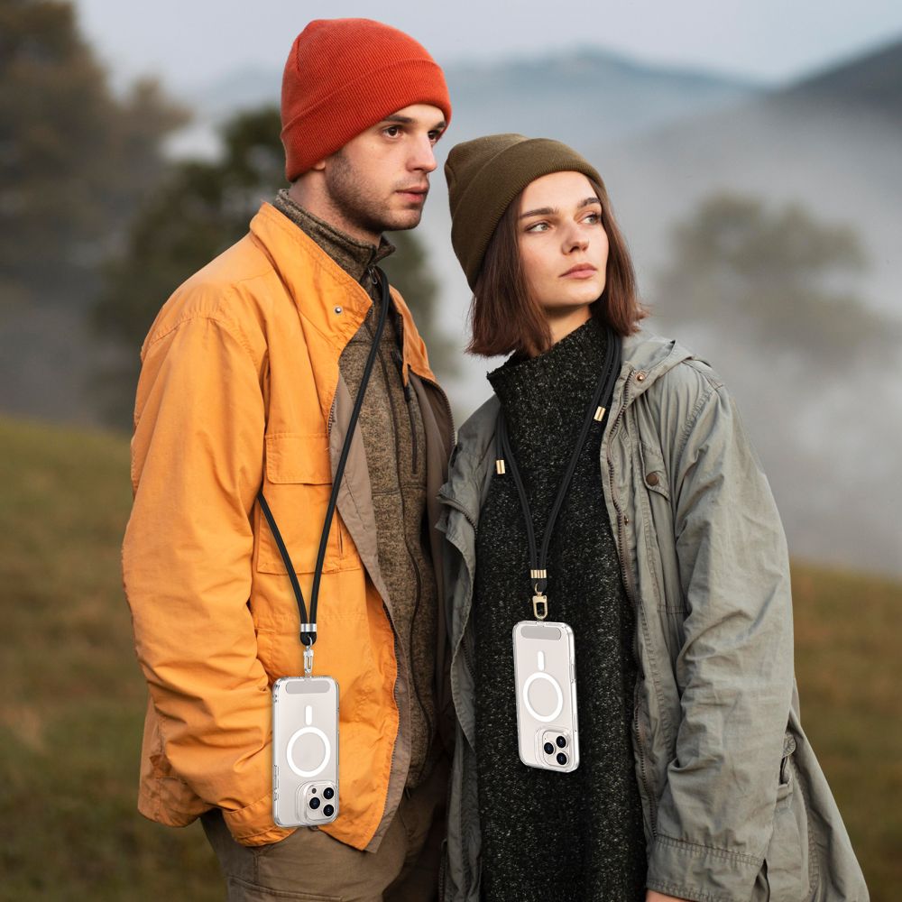 Tech - Protect C7S Rope CrossBody Strap - Universal Λουράκι για Θήκη Κινητού - Black / Silver