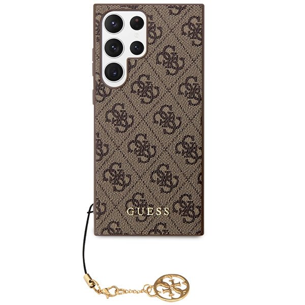 Guess Samsung Galaxy S23 Ultra - 4G Charms Collection Θήκη με Επένδυση Συνθετικού Δέρματος - Brown - GUHCS23LGF4GBR