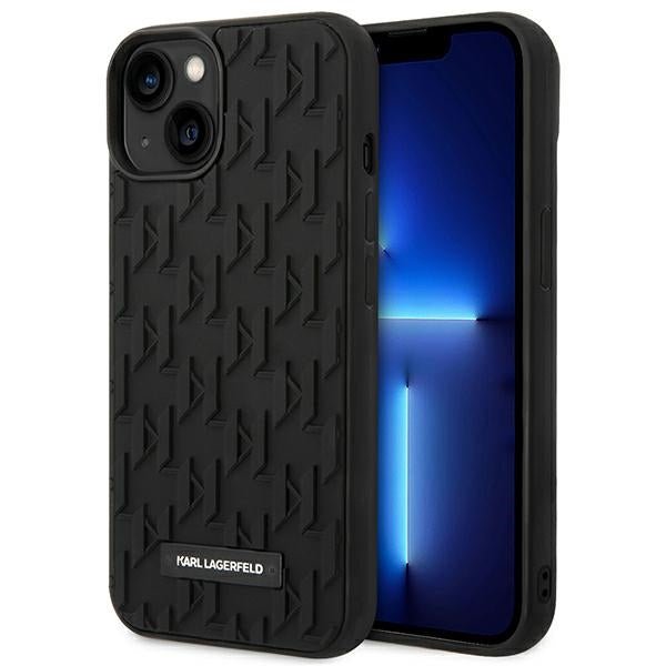 Karl Lagerfeld iPhone 14 Plus - 3D Monogram Σκληρή Θήκη με Πλαίσιο Σιλικόνης - Black - KLHCP14MRUPKLPK