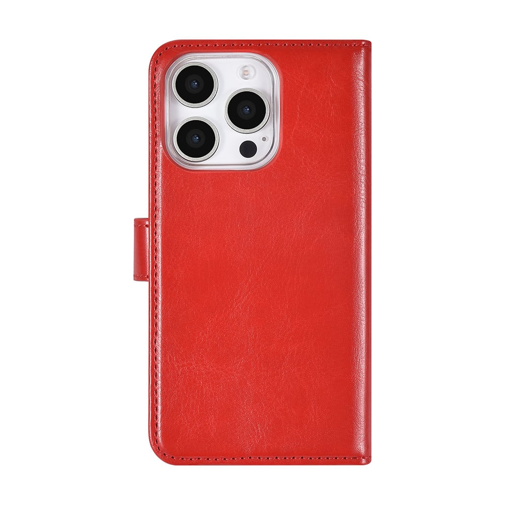 Tuniq iPhone 16 Pro - Θήκη Πορτοφόλι Stand από Δερματίνη - Red