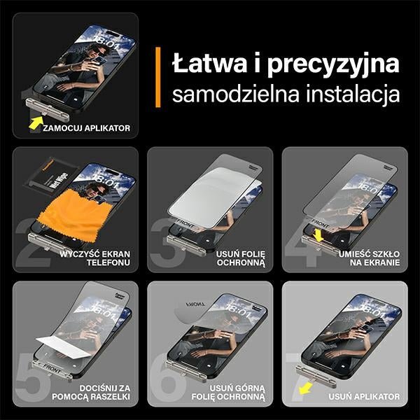PanzerGlass iPhone 15 Pro Max Matrix D3O Ultra - Wide Fit Easy Aligner 6H Ευλύγιστο Αντιχαρακτικό Γυαλί Οθόνης - Black