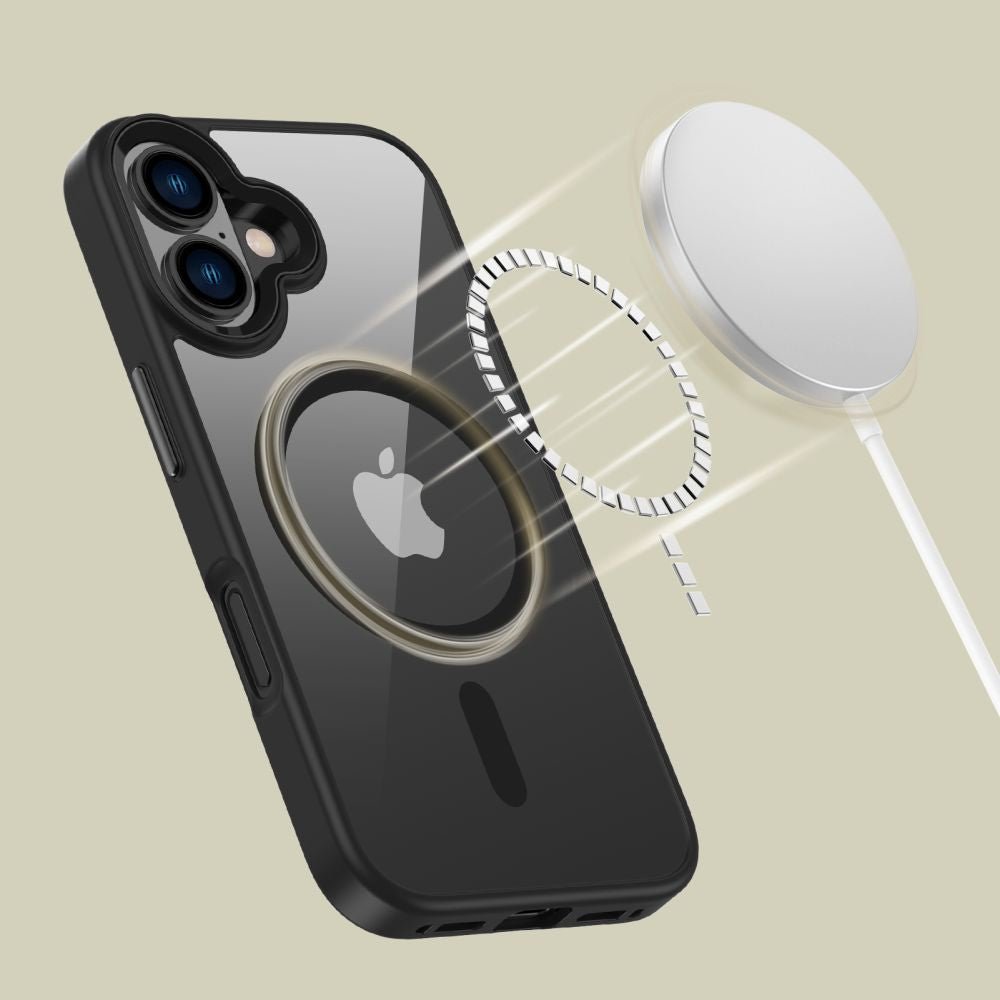Tech - Protect iPhone 16 MagMat Σκληρή Θήκη με Πλαίσιο Σιλικόνης και MagSafe - Black / Clear
