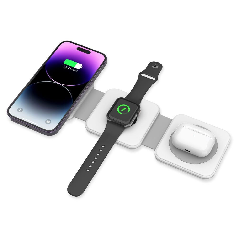 Tech - Protect QI15W - A24 3in1 Ασύρματος Μαγνητικός Φορτιστής MagSafe - White
