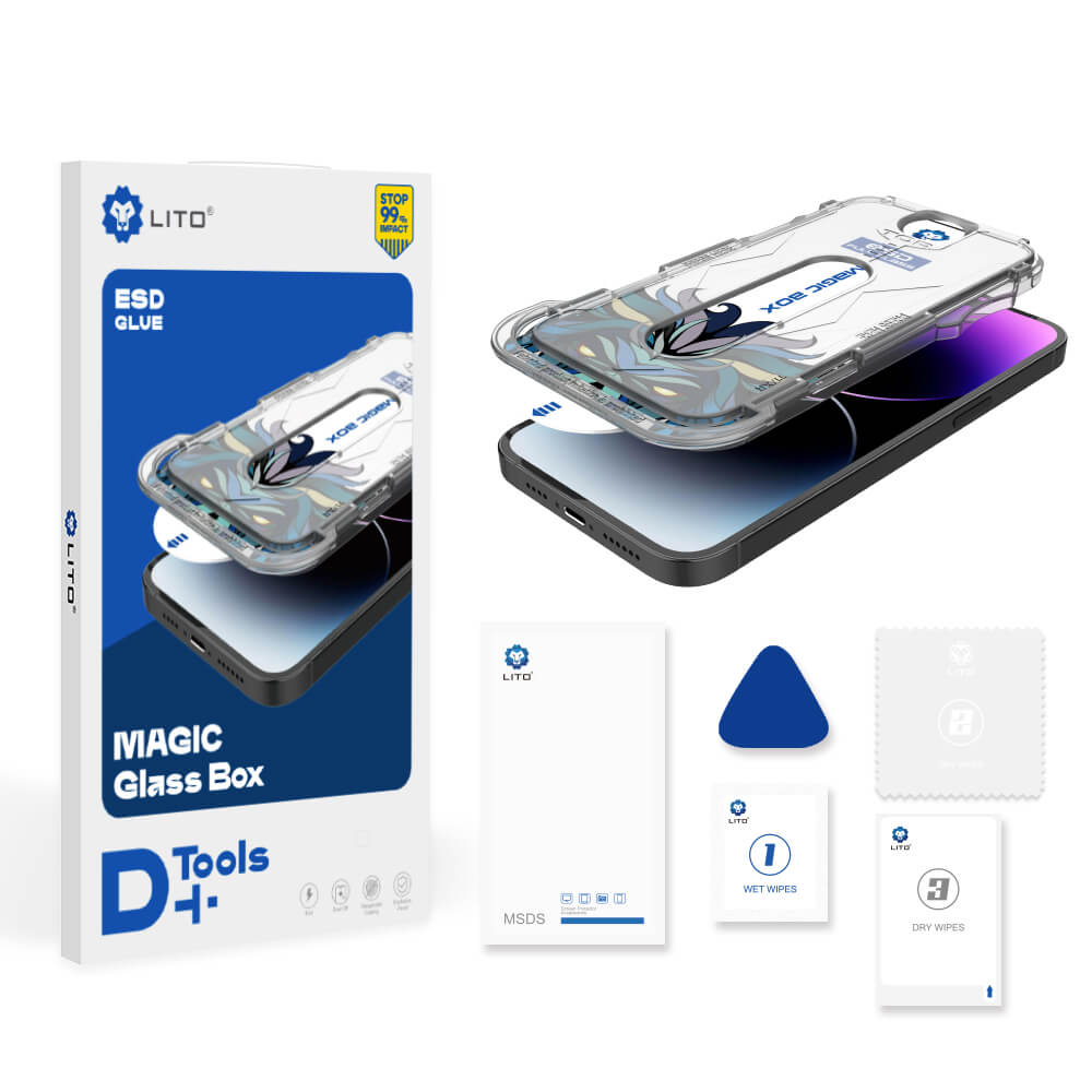 Lito iPhone 15 Pro Magic Glass Box D+ Tools Αντιχαρακτικό Γυαλί Οθόνης με Οδηγό Τοποθέτησης - Clear