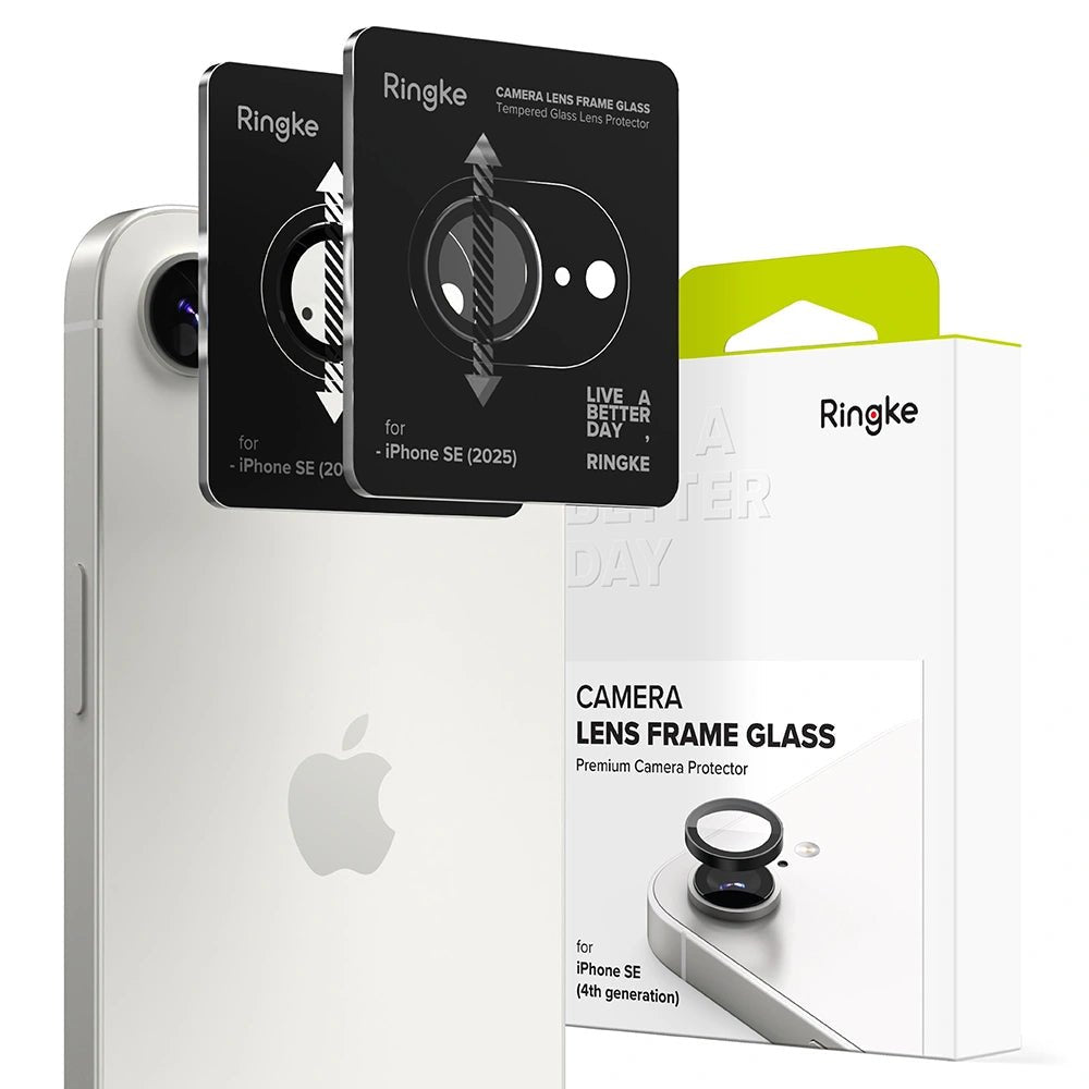 Ringke iPhone 16e Lens Frame Glass Αντιχαρακτικό Γυαλί για την Κάμερα - 2 Τεμάχια - Black