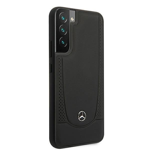 Mercedes Samsung Galaxy S22 Plus Urban Line Σκληρή Θήκη με Επένδυση Γνήσιου Δέρματος - Black - MEHCS22MARMBK