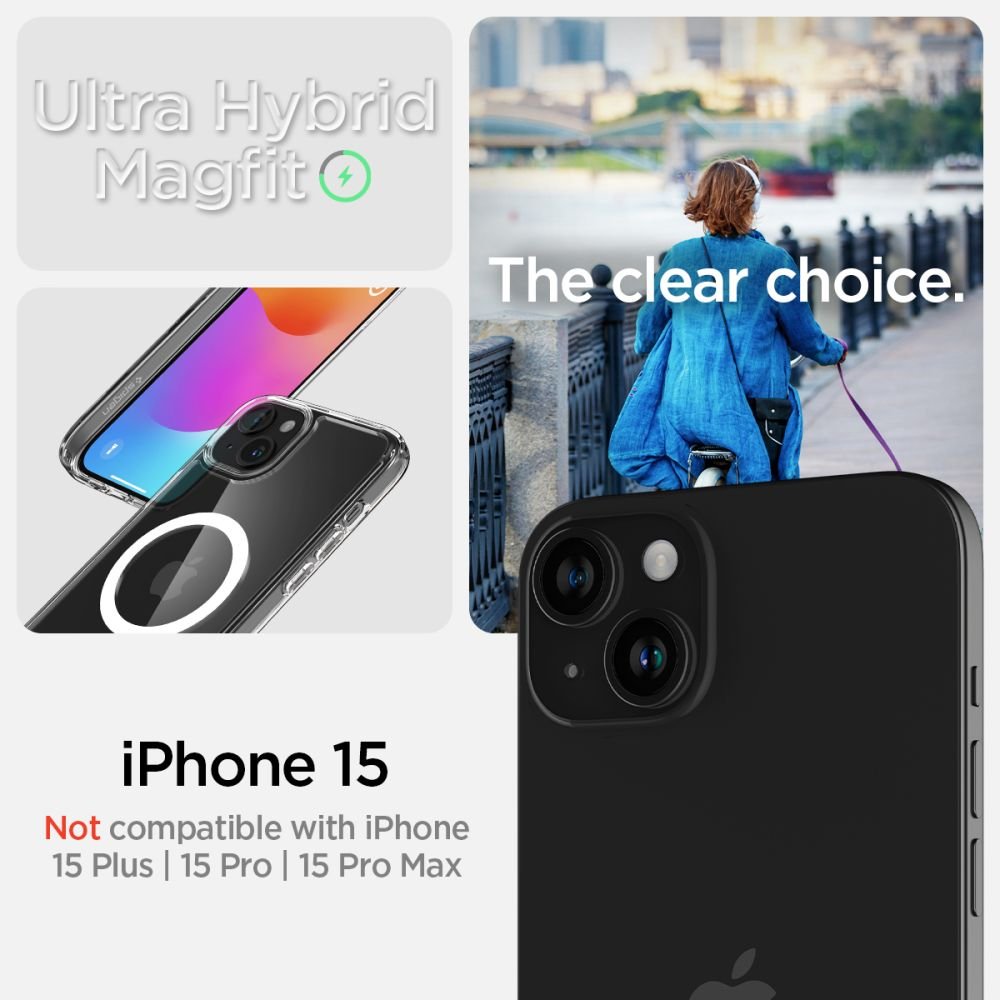 Spigen iPhone 15 Ultra Hybrid Mag Σκληρή Θήκη με Πλαίσιο Σιλικόνης Και MagSafe - White