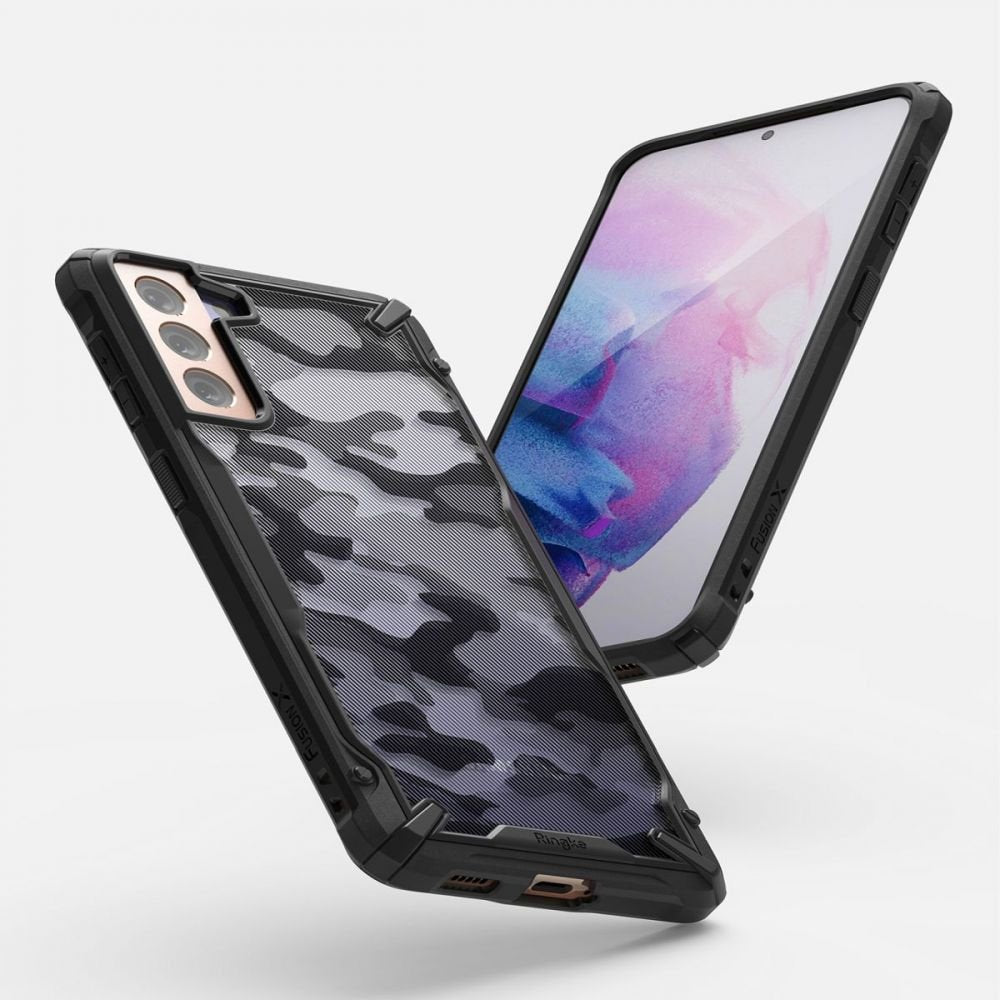 Ringke Samsung Galaxy S21 Plus Fusion X Σκληρή Θήκη με Πλαίσιο Σιλικόνης - Black - Camo