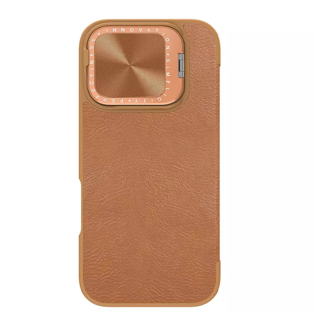 Nillkin iPhone 16 Pro Max Qin Prop Leather Θήκη Βιβλίο με Κάλυμμα για την Κάμερα - Brown