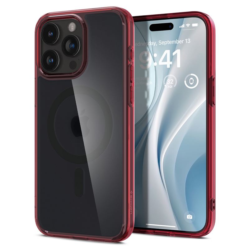 Spigen iPhone 15 Pro Max Ultra Hybrid Mag Σκληρή Θήκη με Πλαίσιο Σιλικόνης Και MagSafe - Frost Deep Red