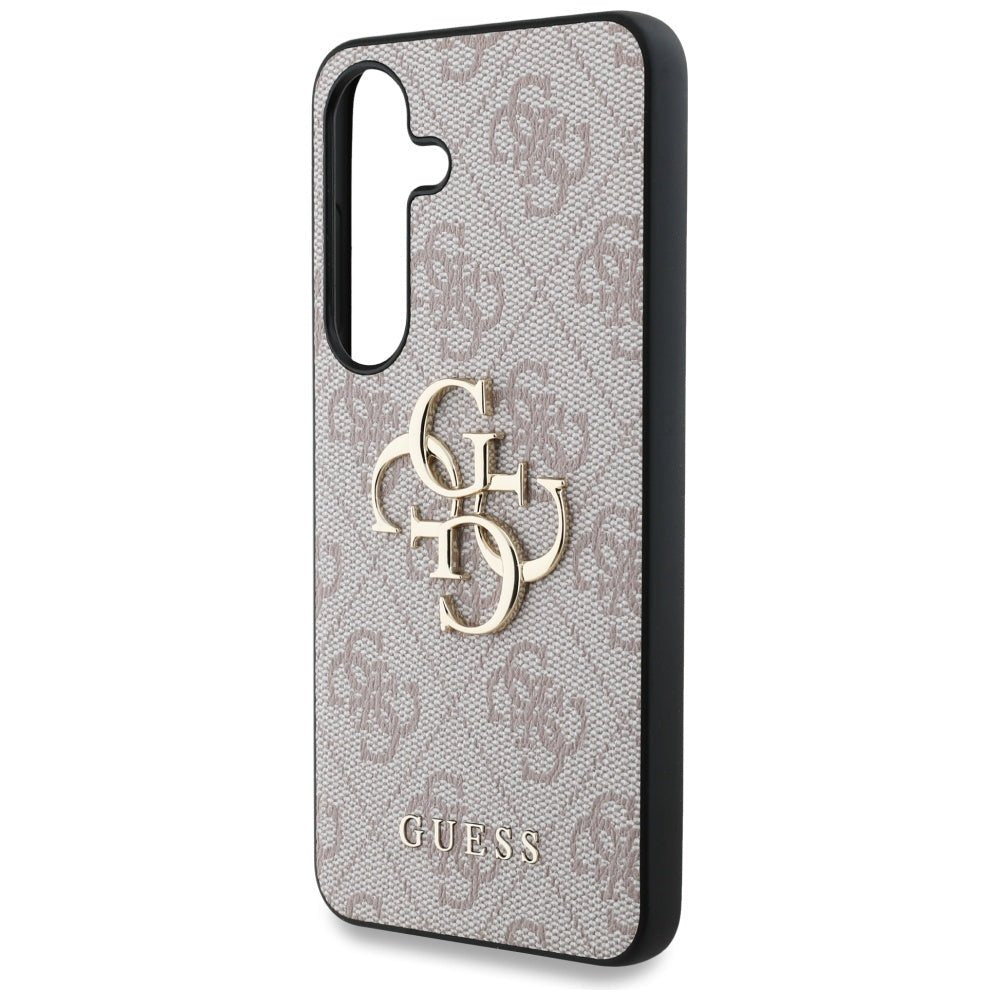 Guess Samsung Galaxy S25 - 4G Big Metal Logo - Θήκη με Επένδυση Συνθετικού Δέρματος - Pink - GUHCS25S4GMGPI