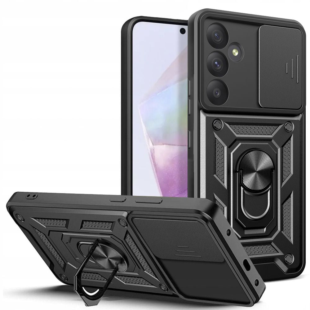 Tech - Protect Samsung Galaxy A35 5G Camshield Pro Σκληρή Θήκη με Πλαίσιο Σιλικόνης και Δαχτυλίδι Συγκράτησης - Black