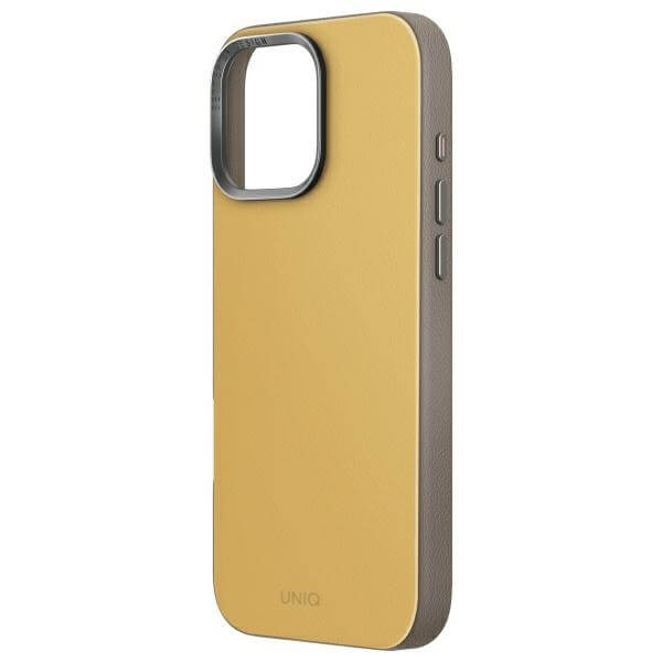 Uniq iPhone 16 Pro - Lyden DS - Σκληρή Θήκη με Επένδυση Συνθετικού Δέρματος και MagSafe - Yellow / Grey
