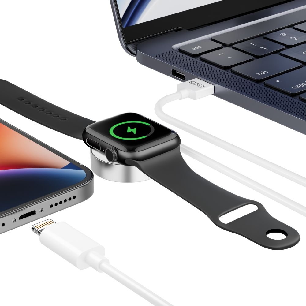 Tech - Protect UltraBoost 2in1 Μαγνητική Βάση Φόρτισης για Apple Watch με Καλώδιο USB to Lightning για iPhone - 1.5m - White