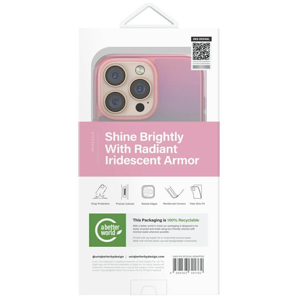 Uniq iPhone 16 Pro Max - Iridescia - Σκληρή Θήκη με Πλαίσιο Σιλικόνης και MagSafe - Pink Prism