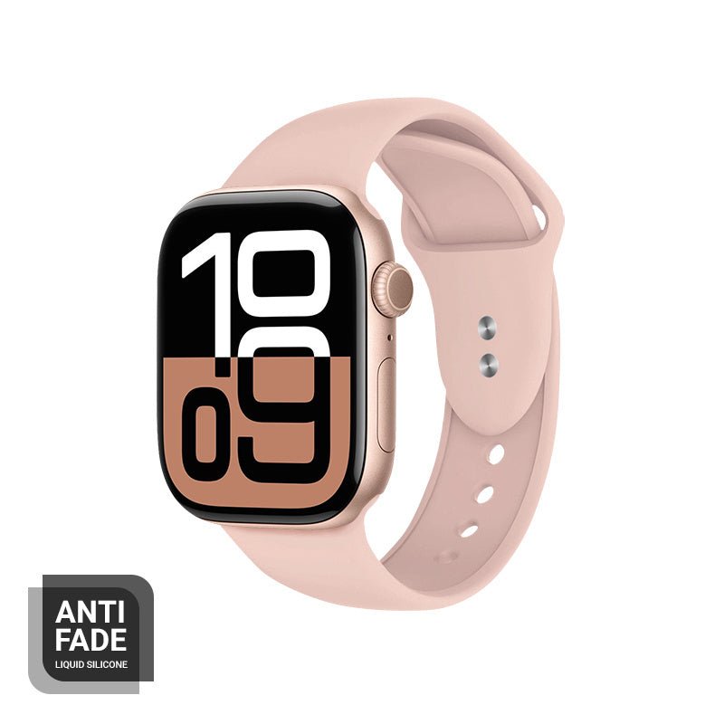 Crong Λουράκι Apple Watch 2/3/4/5/6/7/8/9/10/11 - SE (1/2/3) - 38/40/41/42mm Σιλικόνης - Liquid Strap - Sand Pink