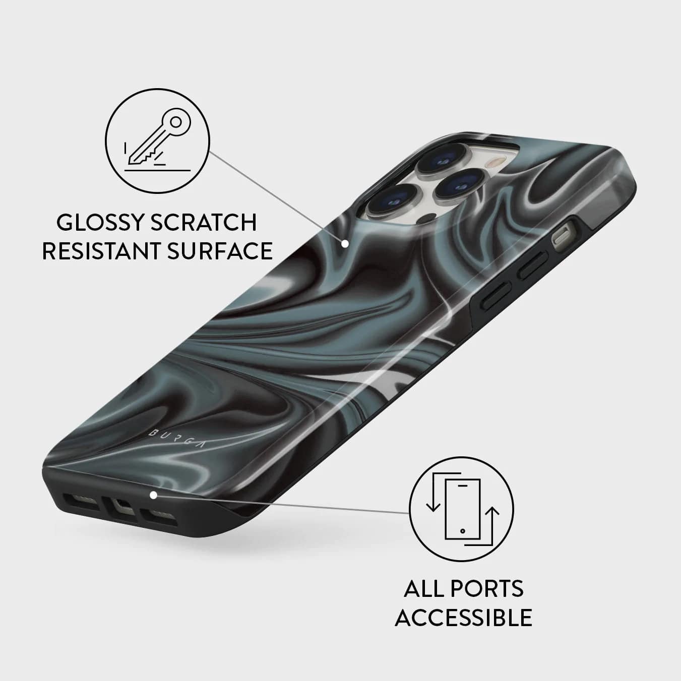 Burga iPhone 14 Pro Max Fashion Tough Σκληρή Θήκη - Lightning Strike