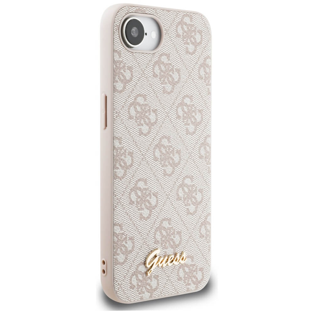 Guess iPhone 16e - 4G Script Logo - Θήκη με Επένδυση Συνθετικού Δέρματος - Pink - GUHMPSE4HG4SHP