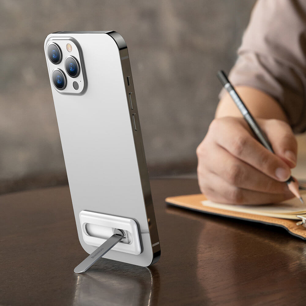 Baseus Self - Adhesive Foldable Phone Holder - Αυτοκόλλητο Stand Κινητού - White - LUXZ000002