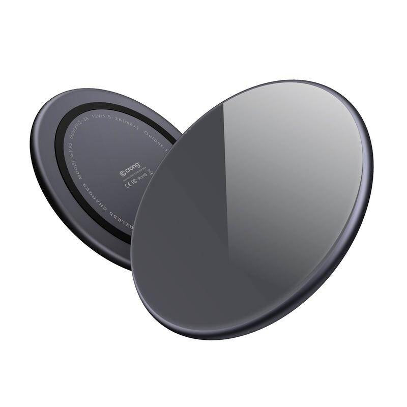 Crong PowerSpot 15W Ασύρματος Φορτιστής Qi με Καλώδιο Type - C σε Type - C - Shadow Black