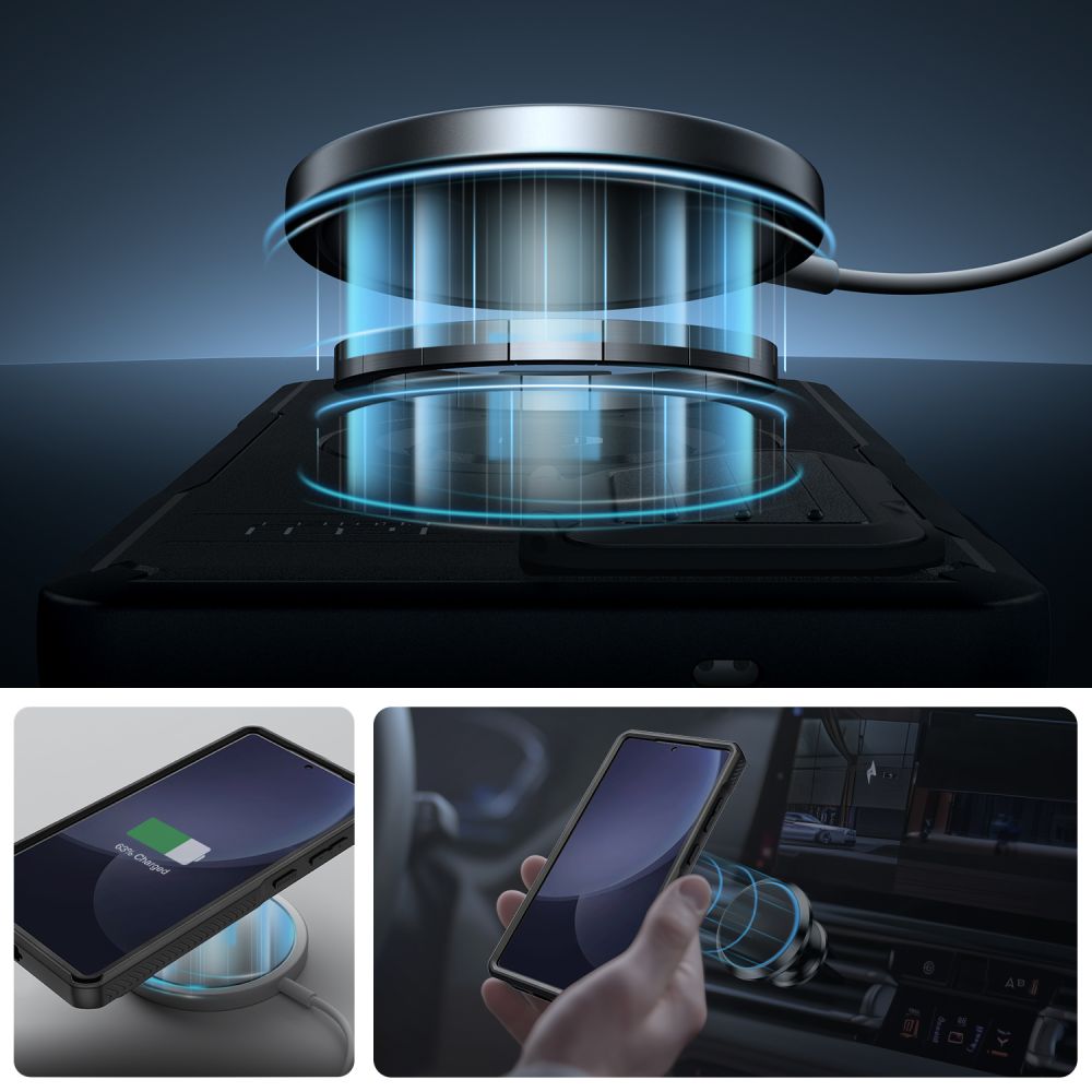 Tech - Protect Samsung Galaxy S25 Ultra - Kevlar MagSafe+ Σκληρή Θήκη με Προστασία για την Οθόνη / την Κάμερα και Stand - Black