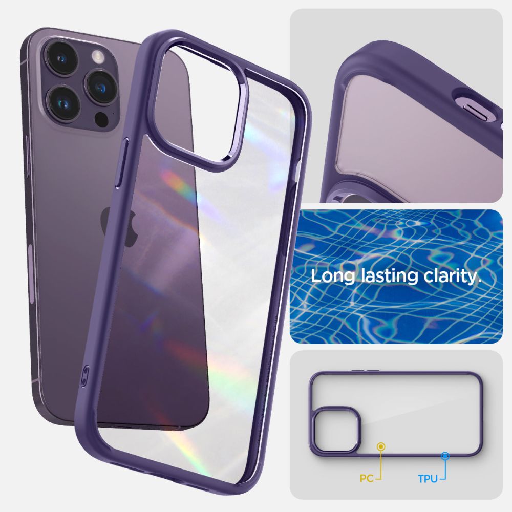 Spigen iPhone 14 Pro Max Ultra Hybrid Σκληρή Θήκη με Πλαίσιο Σιλικόνης - Deep Purple