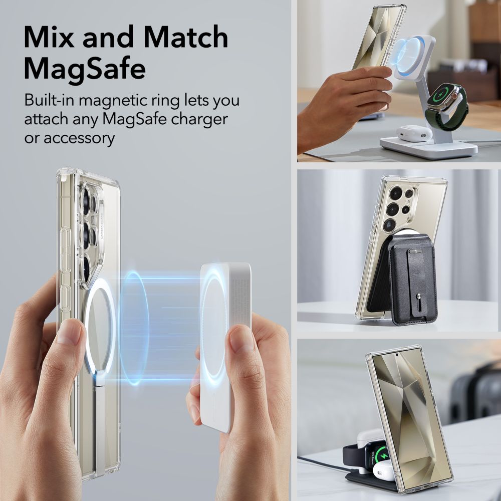 ESR Samsung Galaxy S24 Ultra - Flickstand Boost Halolock Σκληρή Θήκη με MagSafe και Stand - Clear
