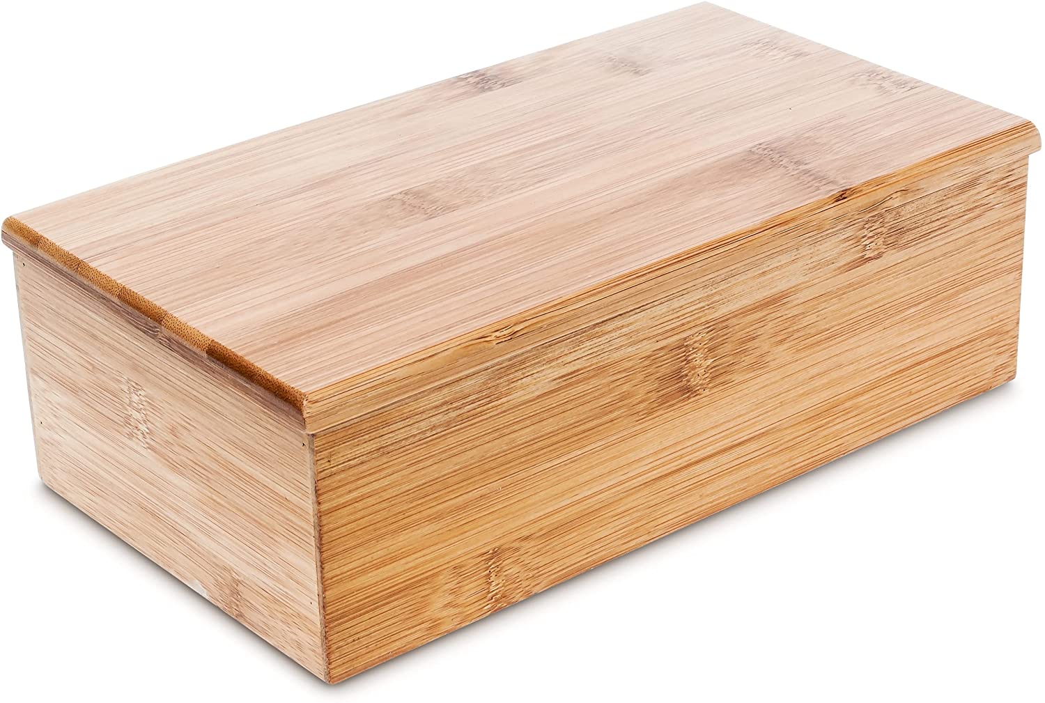 Relaxdays Κουτί Αποθήκευσης για Φακελάκια Τσάι με 4 Διαμερίσματα από Μπαμπού - Natural - 4052025188757