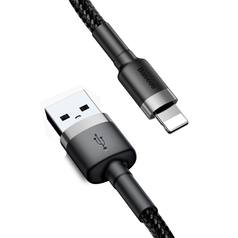 Baseus Cafule Cable Lightning 2.4A - Καλώδιο Δεδομένων και Φόρτισης Lightning 1M για iPhone - Black / Grey - CALKLF - BG1