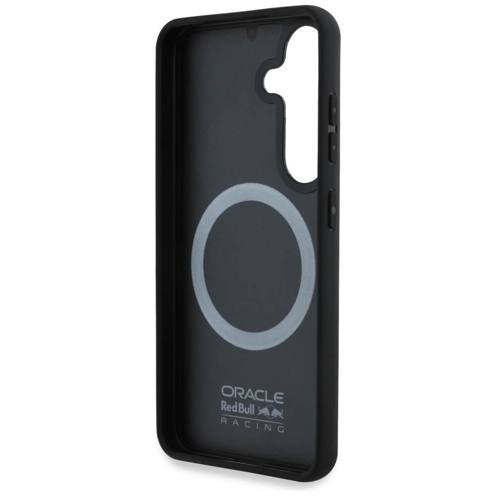 Red Bull Samsung Galaxy S25 - Real Carbon Fiber Powerbar - MagSafe Σκληρή Θήκη με Πλαίσιο Σιλικόνης - Black - RBHMS25S24CFGSMK
