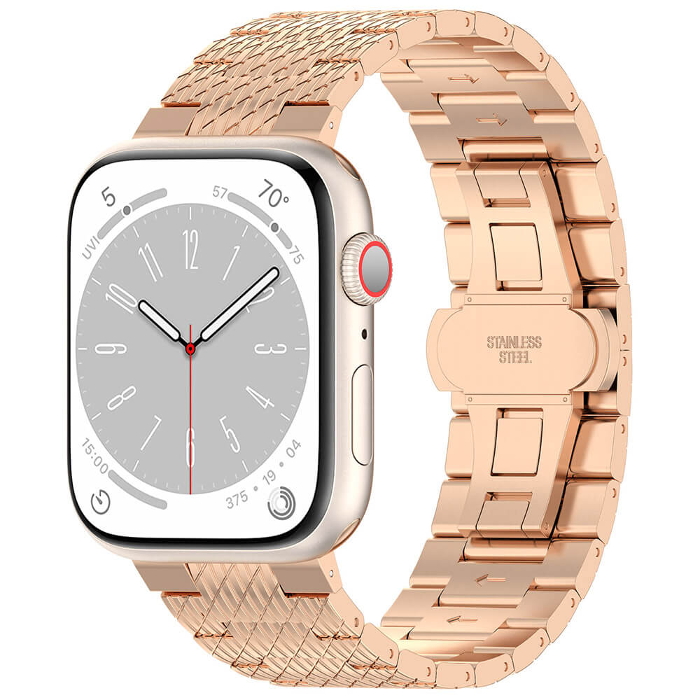 Techsuit Λουράκι Apple Watch 4/5/6/7/8/9/10/11 - SE (1/2/3) - ULTRA (1/2/3) - 44/45/46/49mm Watchband από Ανοξείδωτο Ατσάλι W052 - Rose Gold