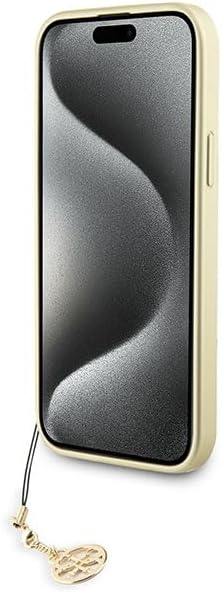 Guess iPhone 15 - 4G Charms Collection Θήκη με Επένδυση Συνθετικού Δέρματος - Brown - GUHCP15SGF4GBR