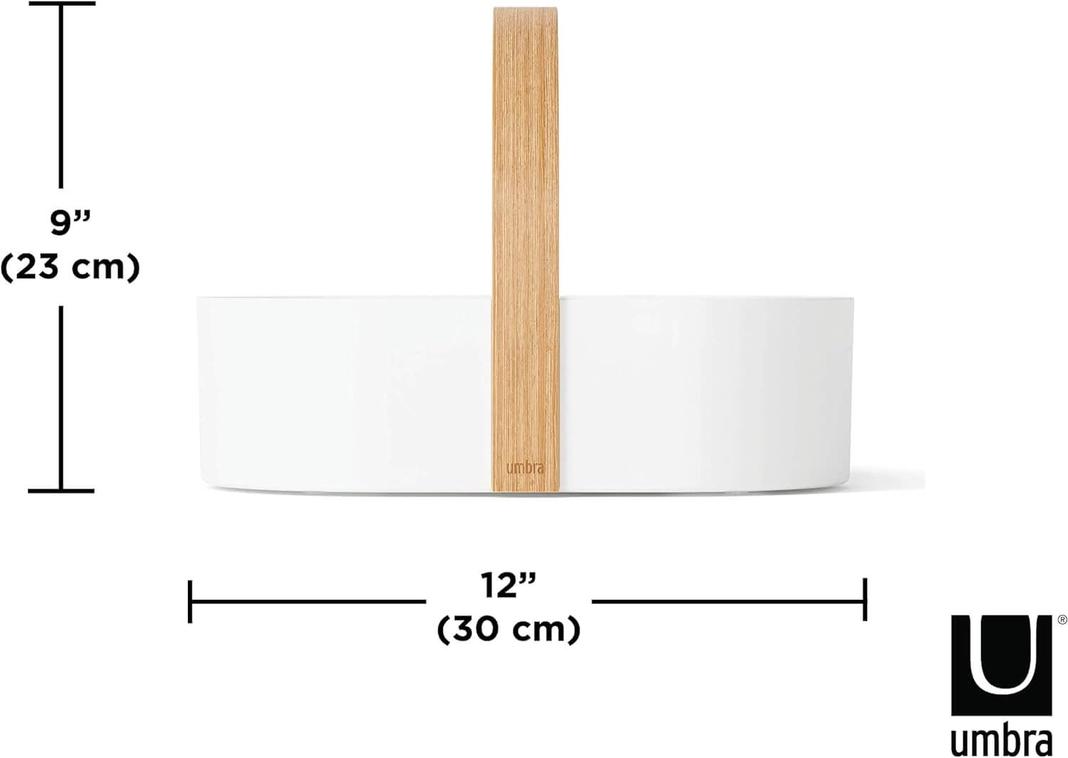 Umbra Bellwood Caddy Κουτί Αποθήκευσης - Οργάνωσης με Ξύλινη Λαβή - Natural / White