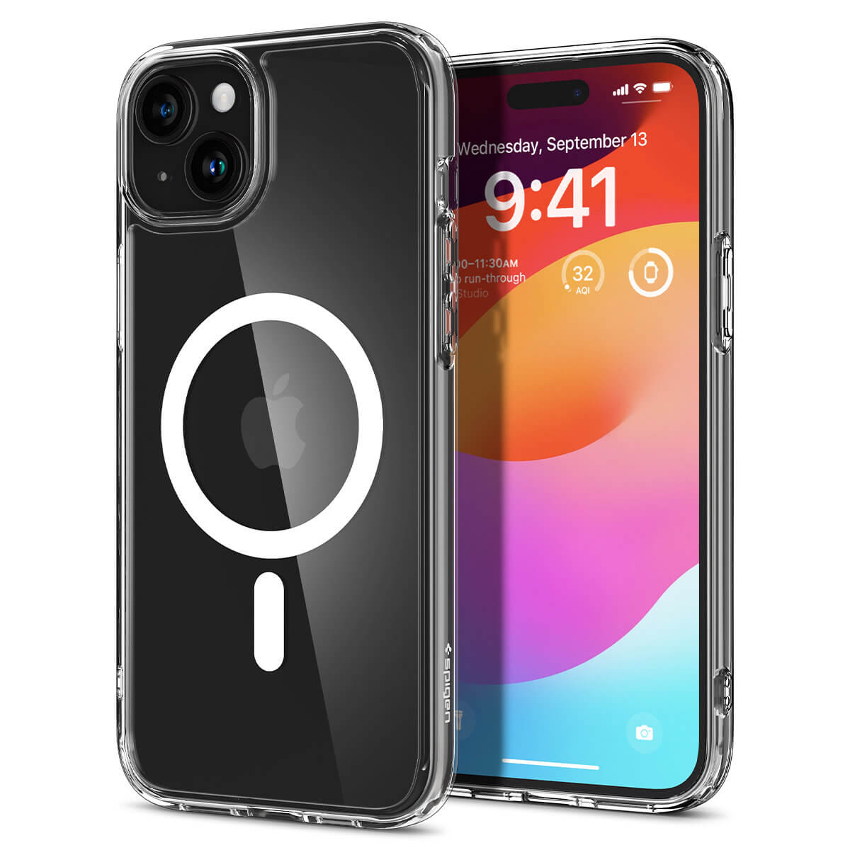 Spigen iPhone 15 Plus Crystal Hybrid Mag Σκληρή Θήκη με Πλαίσιο Σιλικόνης Και MagSafe - White