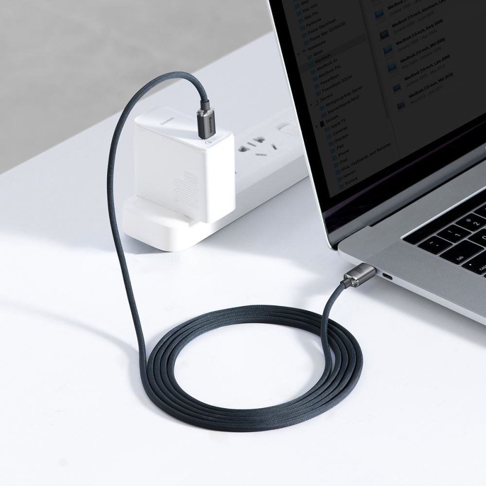 Baseus Crystal Shine Cable Type - C to Type - C PD 100W 3A - Καλώδιο Δεδομένων και Γρήγορης Φόρτισης Type - C to Type - C 2M - Black - CAJY000701