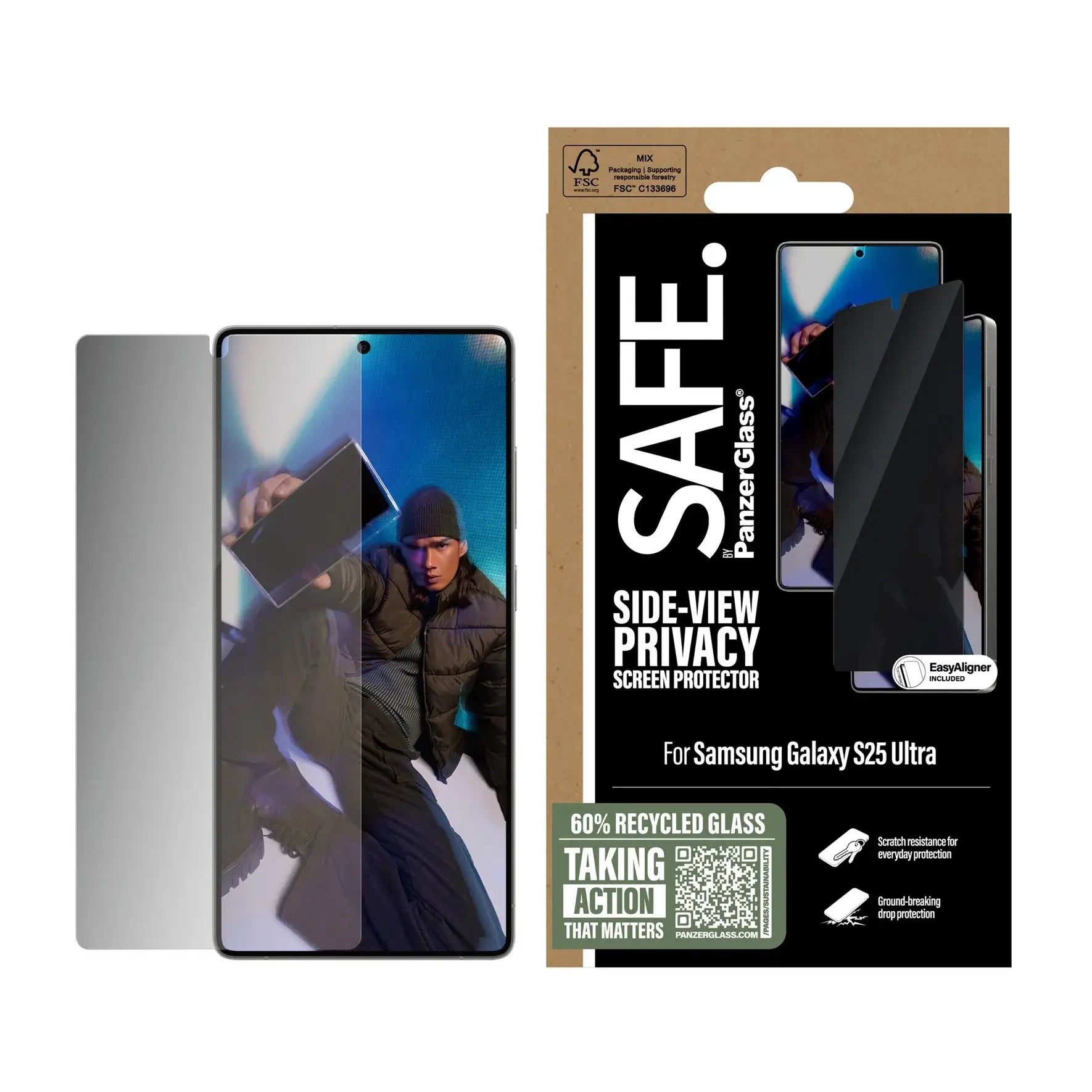 Safe by PanzerGlass Samsung Galaxy S25 Ultra Privacy Ultra - Wide Fit Full Screen Αντιχαρακτικό Γυαλί Οθόνης - Black