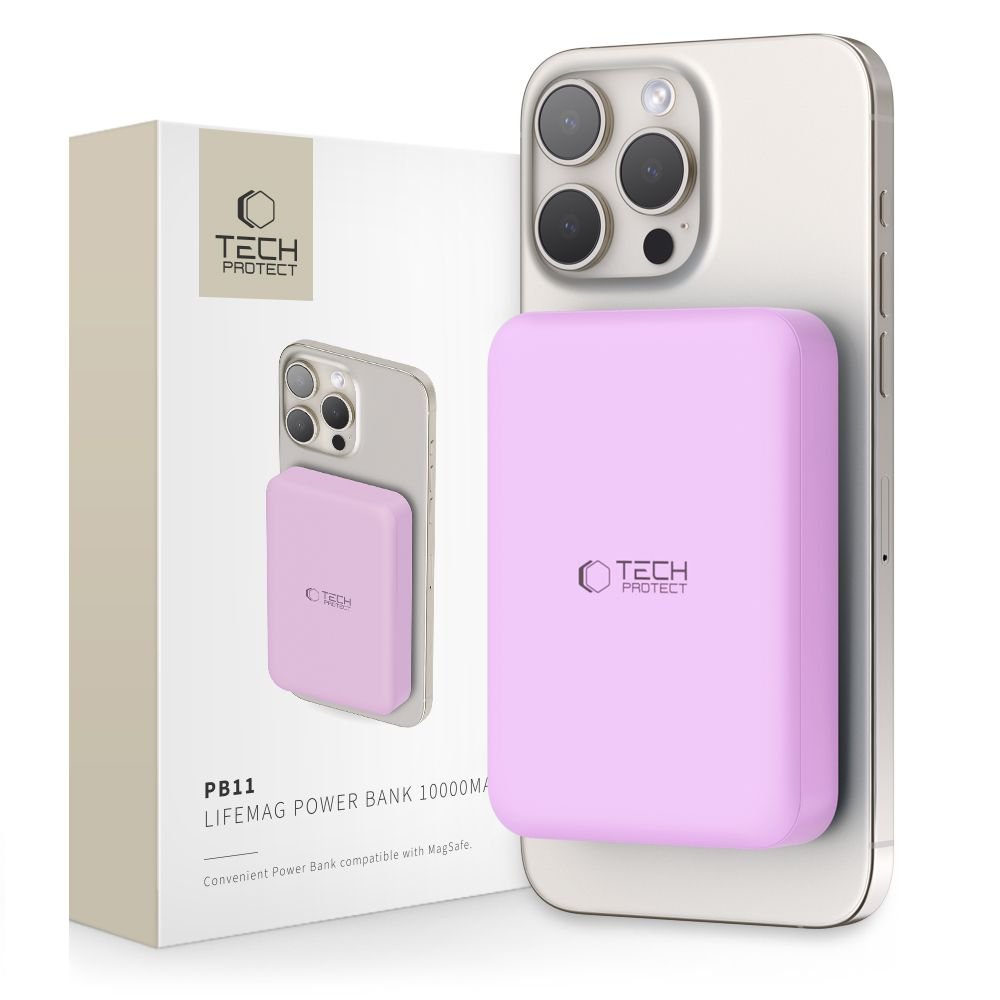 Tech - Protect PB11 Lifemag MagSafe PowerBank Μαγνητικό PowerBank Κινητού 10000 mAh - Lilac