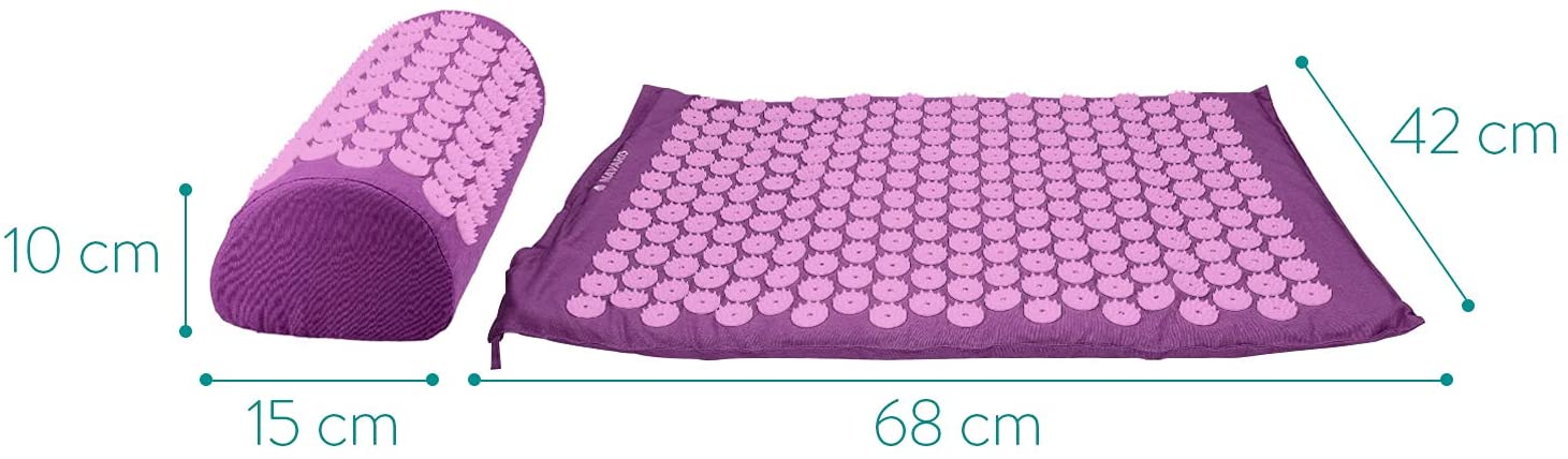 Navaris 2 - in - 1 Acupressure Mat and Pillow Set Σετ 2 σε 1 Χαλάκι και Μαξιλάρι Μασάζ - Purple - 43899.26.01