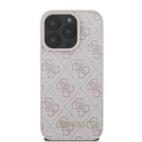 Guess iPhone 16 Pro Max - 4G Classic - Σκληρή Θήκη με Επένδυση Συνθετικού Δέρματος - Pink - GUHCP16XG4GFPI